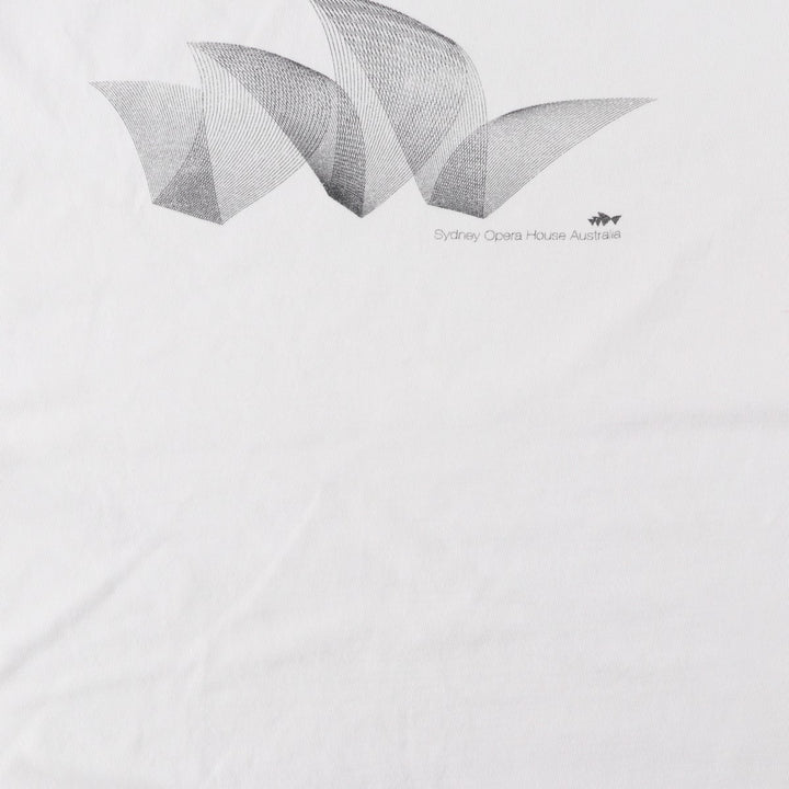 90s-00'S Sydney Opera House Souvenir T-shirt, Men's Size L (approx.), Vintage unclear white type Vintage Second Hand