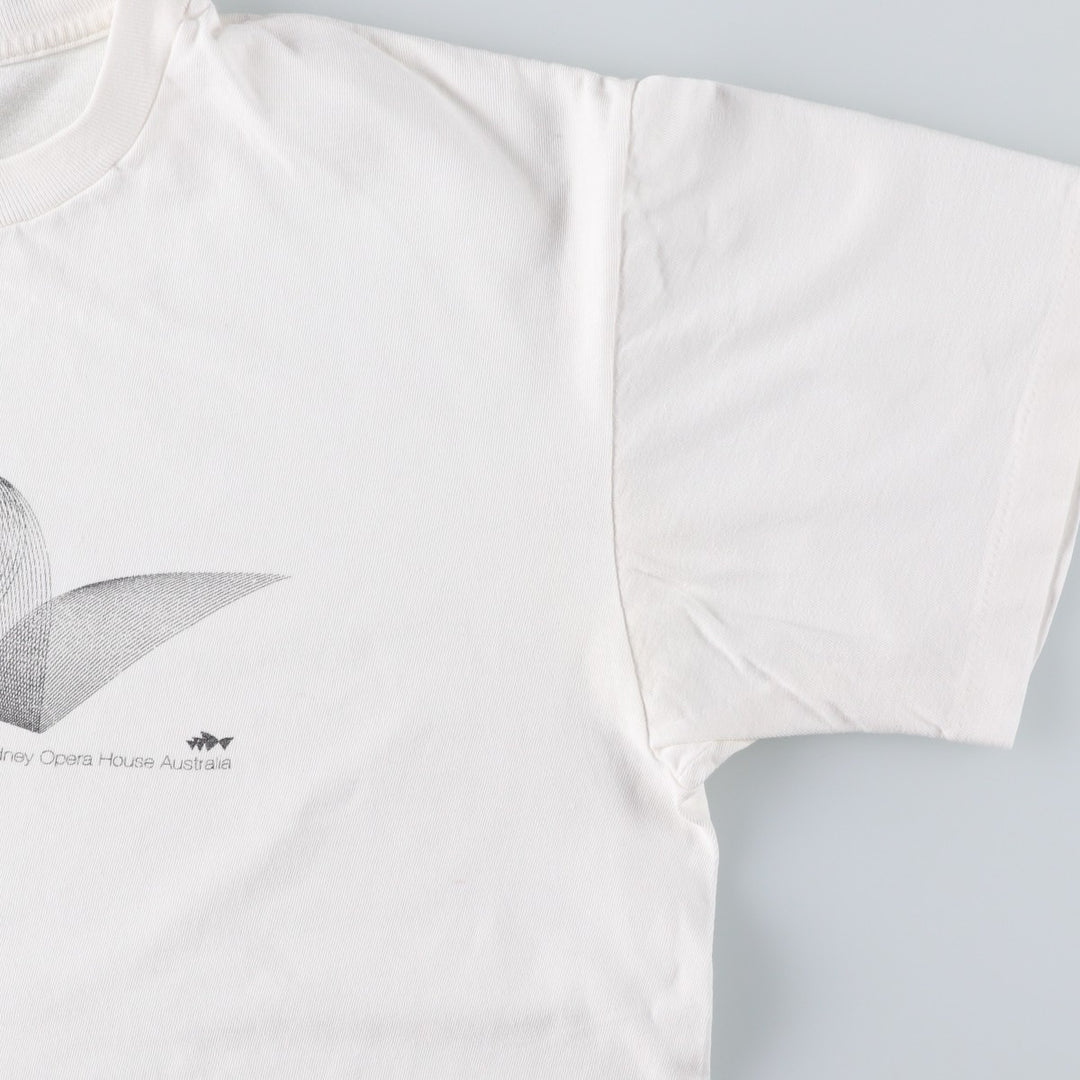 90s-00'S Sydney Opera House Souvenir T-shirt, Men's Size L (approx.), Vintage unclear white type Vintage Second Hand