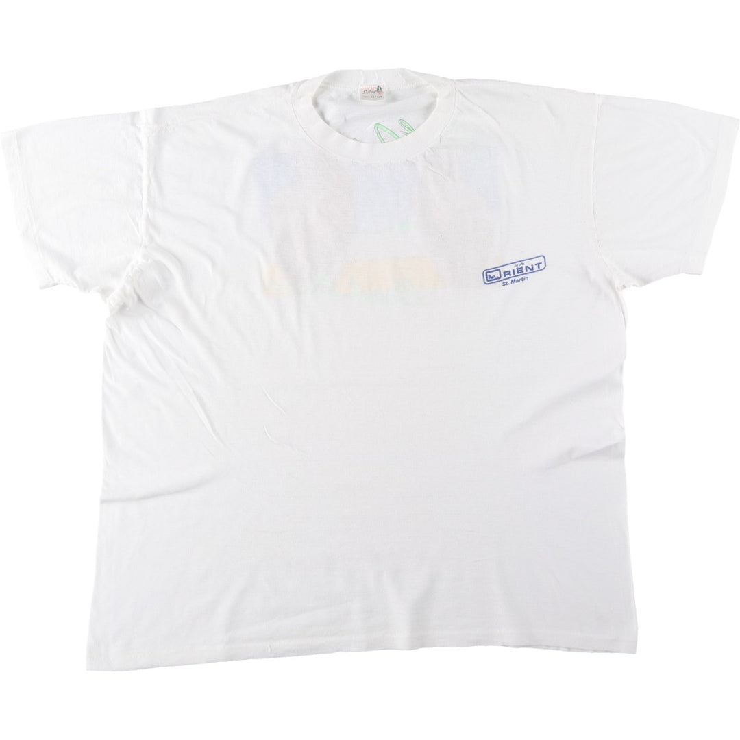 ~90'S Sailing Erotic T-shirt Print T-shirt Men's L equivalent Vintage cotton white type Vintage Second Hand