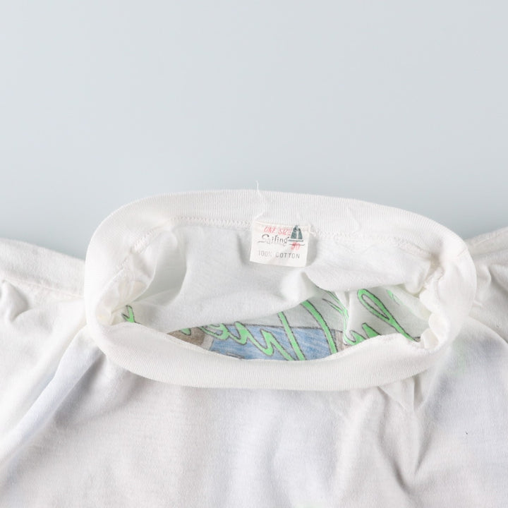~90'S Sailing Erotic T-shirt Print T-shirt Men's L equivalent Vintage cotton white type Vintage Second Hand