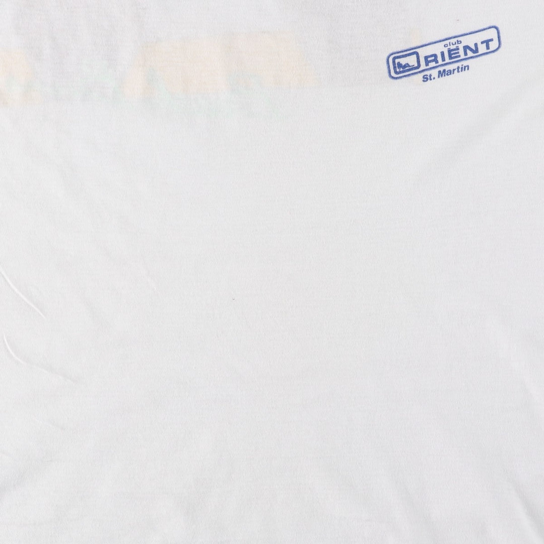 ~90'S Sailing Erotic T-shirt Print T-shirt Men's L equivalent Vintage cotton white type Vintage Second Hand