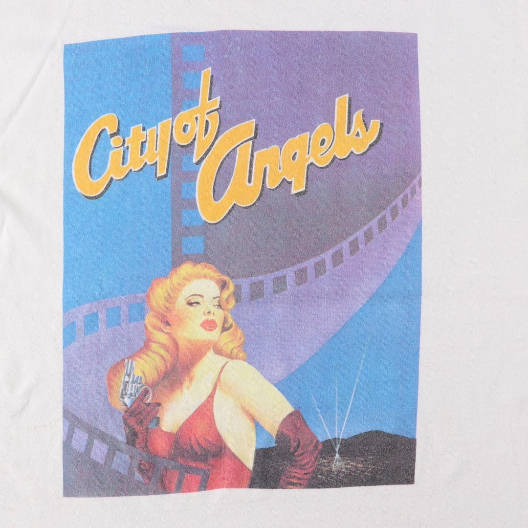 90'S ONEITA POWER-T Printed T-shirt Made in USA Men's XL Vintage cotton white type Vintage Second Hand
