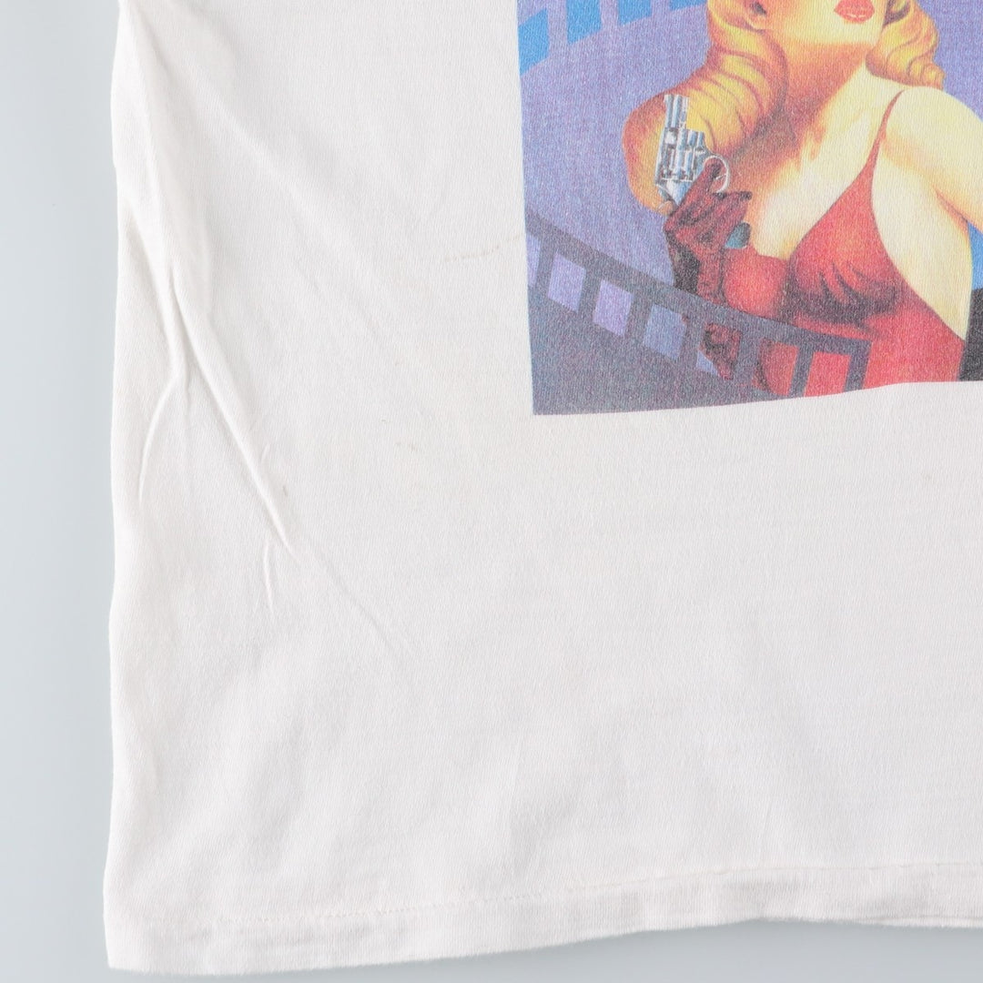 90'S ONEITA POWER-T Printed T-shirt Made in USA Men's XL Vintage cotton white type Vintage Second Hand