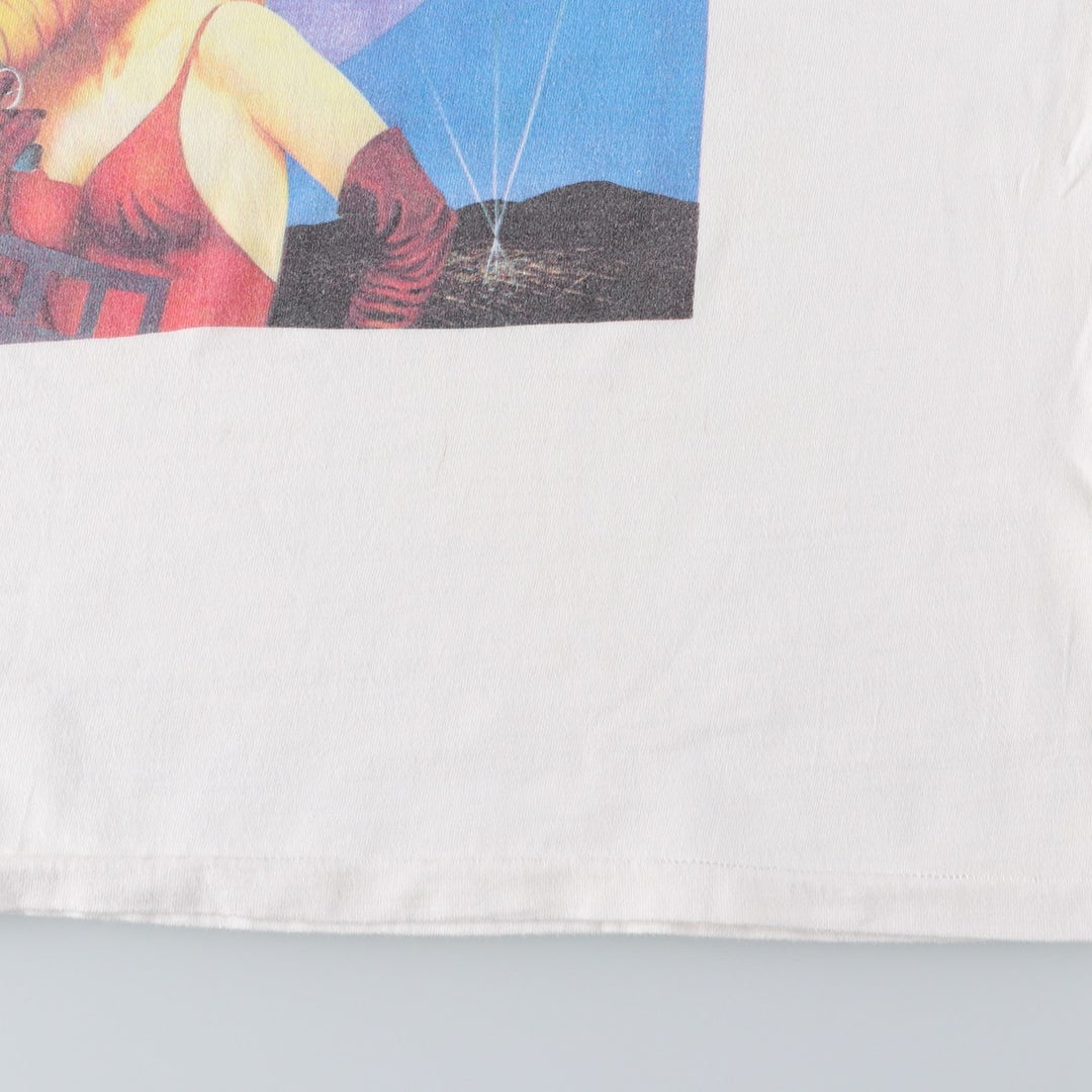 90'S ONEITA POWER-T Printed T-shirt Made in USA Men's XL Vintage cotton white type Vintage Second Hand