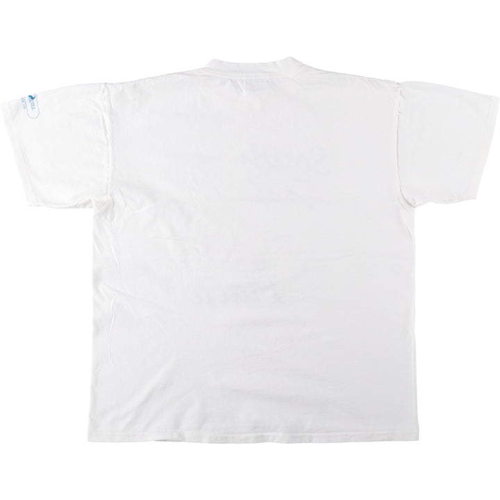 90'S ONEITA POWER-T Fish Print Advertising T-Shirt, Made in USA, Men's XL Equivalent, Vintage cotton white type Vintage Second Hand