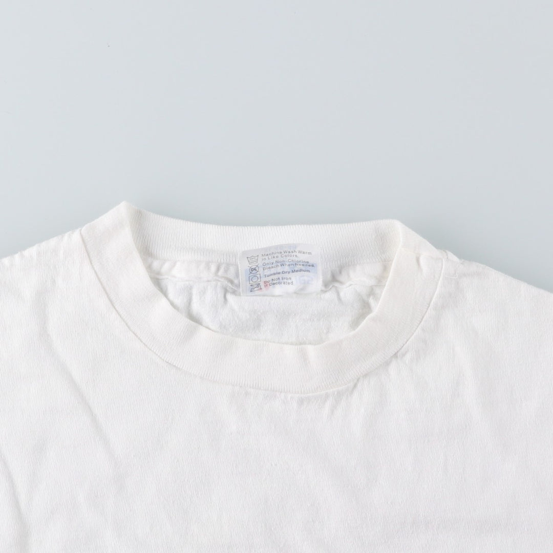 Vintage 80'S Hanes BEEFY-T Blue Tag Printed T-Shirt Made in USA Men's XL cotton white type Vintage Second Hand