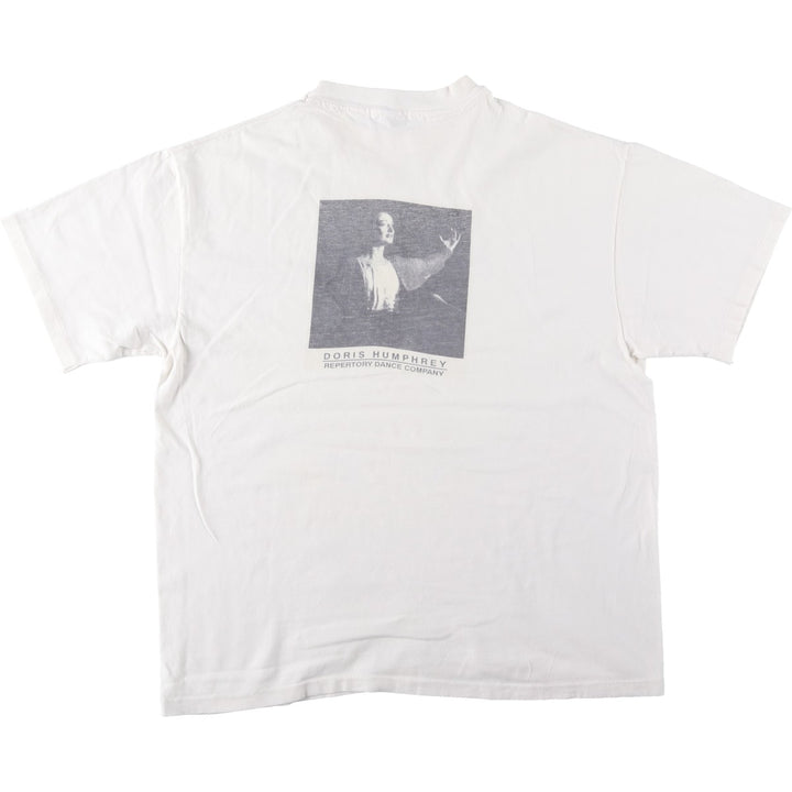 90'S Hanes BEEFY-T Printed T-shirt, Made in USA, Men's L size, Vintage cotton white type Vintage Second Hand
