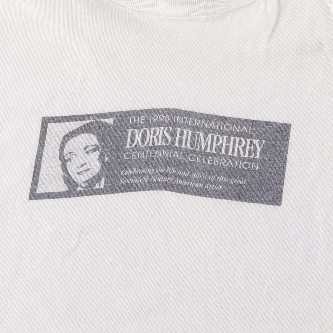 90'S Hanes BEEFY-T Printed T-shirt, Made in USA, Men's L size, Vintage cotton white type Vintage Second Hand