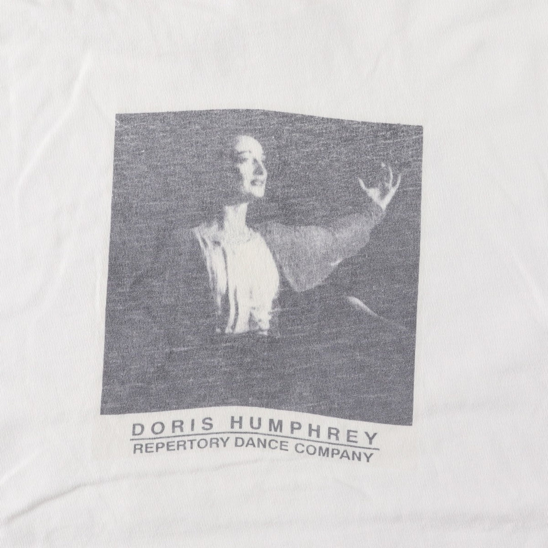 90'S Hanes BEEFY-T Printed T-shirt, Made in USA, Men's L size, Vintage cotton white type Vintage Second Hand