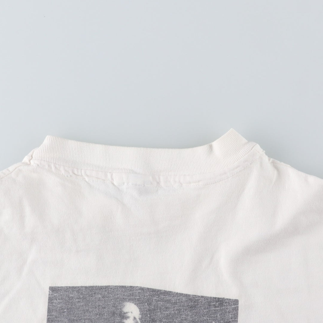 90'S Hanes BEEFY-T Printed T-shirt, Made in USA, Men's L size, Vintage cotton white type Vintage Second Hand