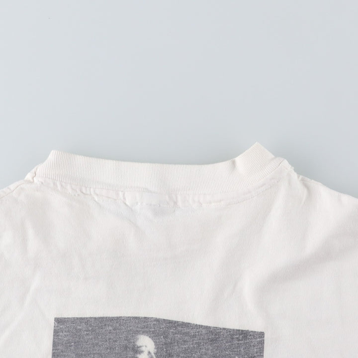 90'S Hanes BEEFY-T Printed T-shirt, Made in USA, Men's L size, Vintage cotton white type Vintage Second Hand