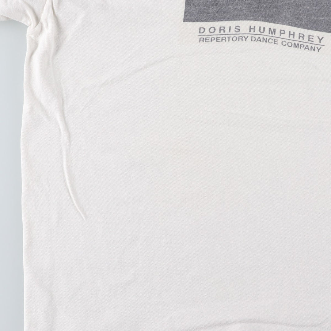 90'S Hanes BEEFY-T Printed T-shirt, Made in USA, Men's L size, Vintage cotton white type Vintage Second Hand