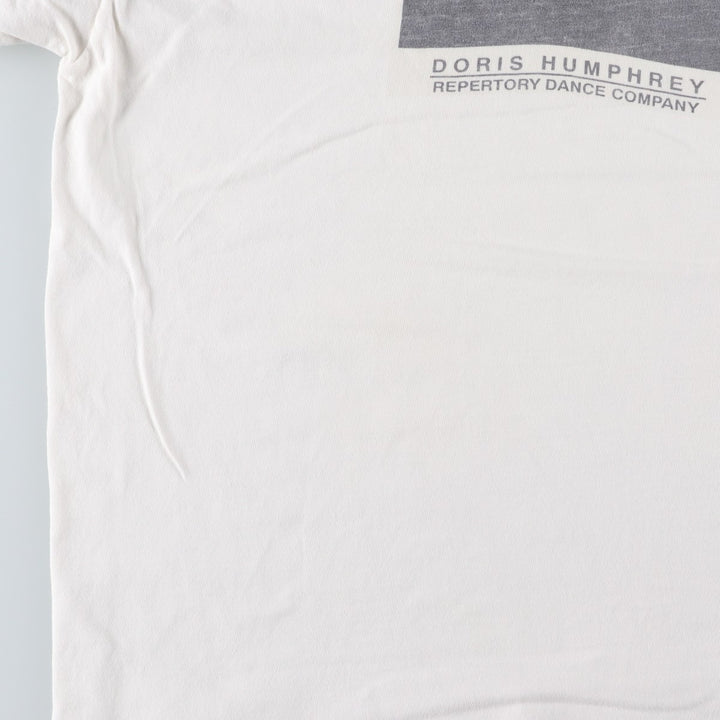 90'S Hanes BEEFY-T Printed T-shirt, Made in USA, Men's L size, Vintage cotton white type Vintage Second Hand