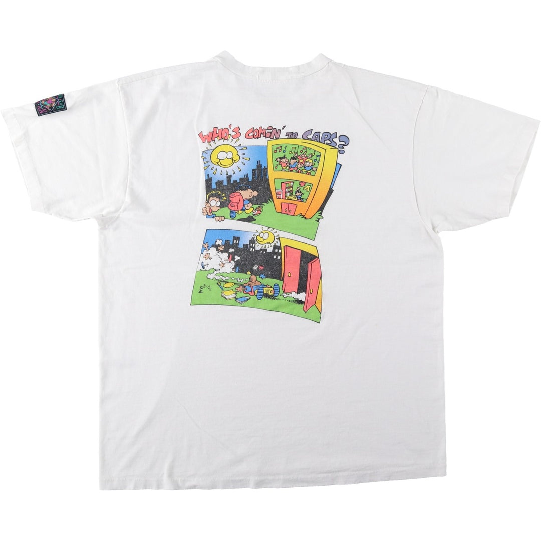 90'S Vintage Printed T-Shirt, Men's XL unclear white type Vintage Second Hand