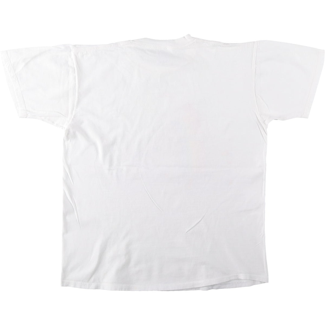 90'S Jerzees Printed T-shirt Made in USA Men's L Size Vintage cotton white type Vintage Second Hand