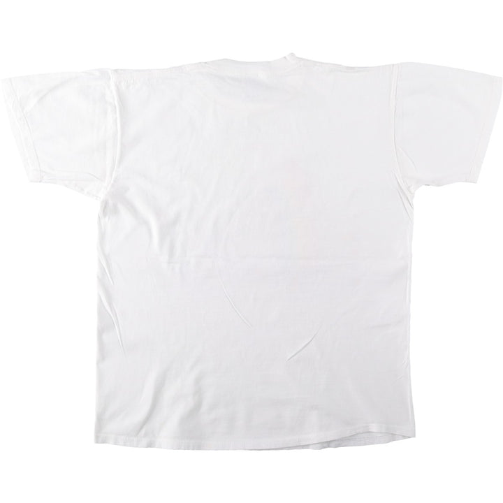 90'S Jerzees Printed T-shirt Made in USA Men's L Size Vintage cotton white type Vintage Second Hand