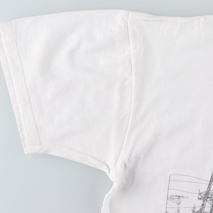 90'S Jerzees Printed T-shirt Made in USA Men's L Size Vintage cotton white type Vintage Second Hand