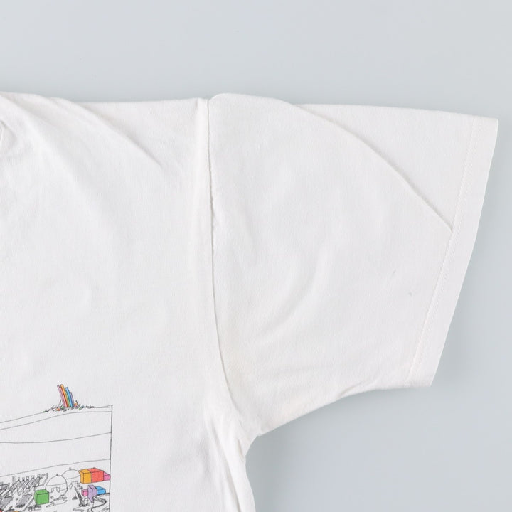 90'S Jerzees Printed T-shirt Made in USA Men's L Size Vintage cotton white type Vintage Second Hand
