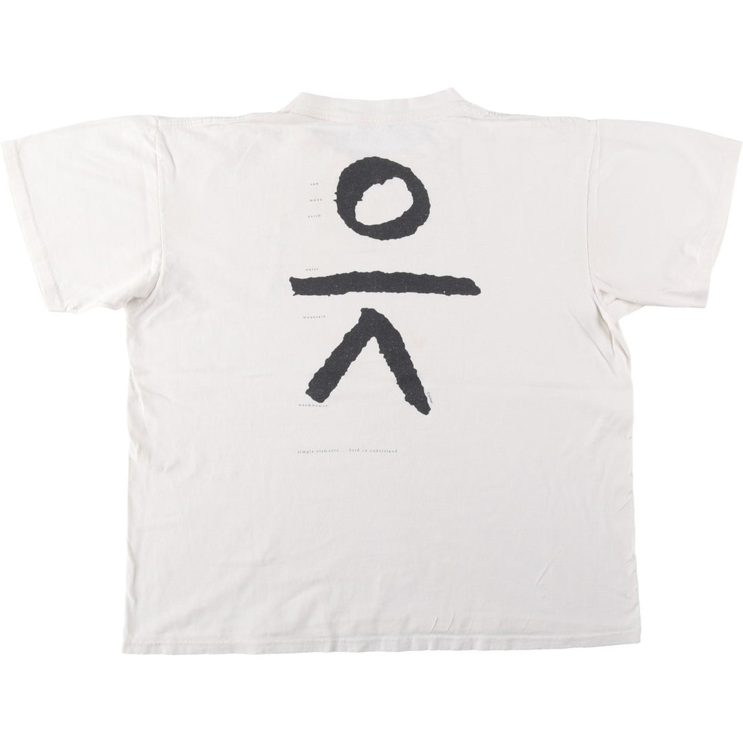 90'S ONEITA Printed T-shirt Made in USA Men's L size Vintage cotton white type Vintage Second Hand