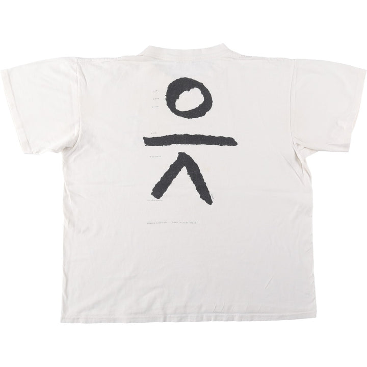 90'S ONEITA Printed T-shirt Made in USA Men's L size Vintage cotton white type Vintage Second Hand