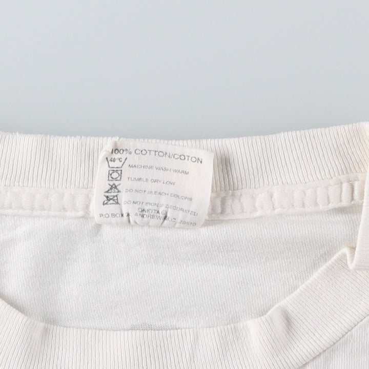 90'S ONEITA Printed T-shirt Made in USA Men's L size Vintage cotton white type Vintage Second Hand