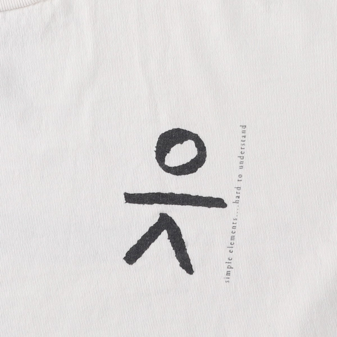 90'S ONEITA Printed T-shirt Made in USA Men's L size Vintage cotton white type Vintage Second Hand