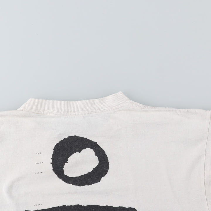 90'S ONEITA Printed T-shirt Made in USA Men's L size Vintage cotton white type Vintage Second Hand