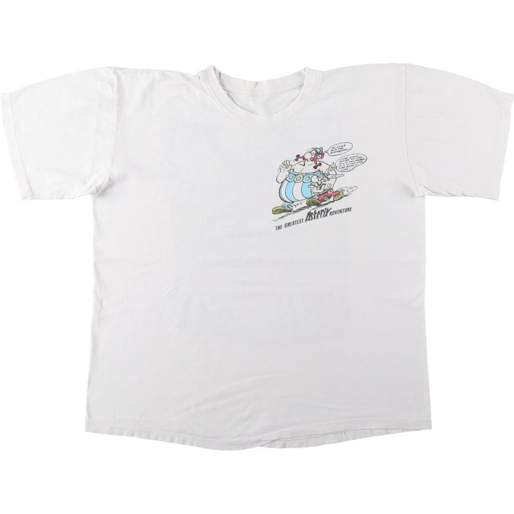 Asterix Print T-Shirt, Men's Size L (Equivalent), Vintage unclear white type Vintage Second Hand