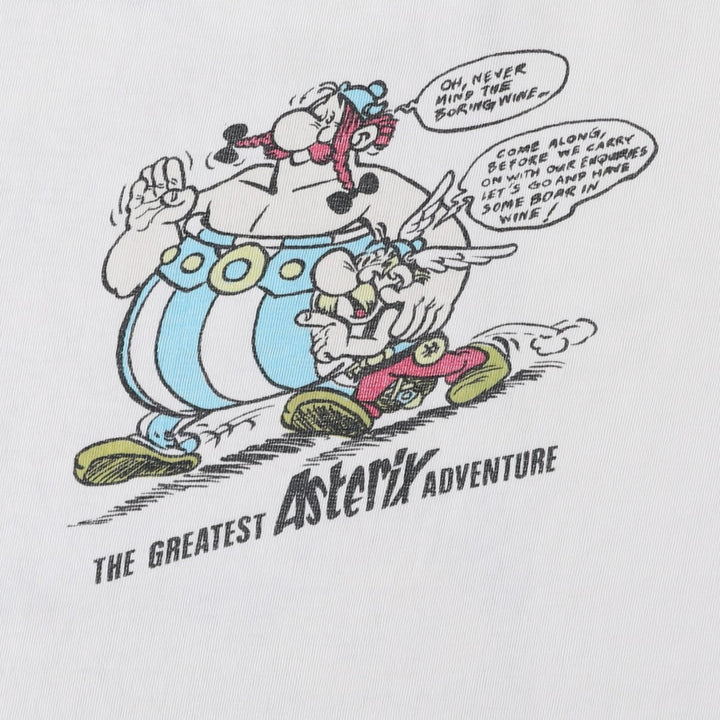 Asterix Print T-Shirt, Men's Size L (Equivalent), Vintage unclear white type Vintage Second Hand