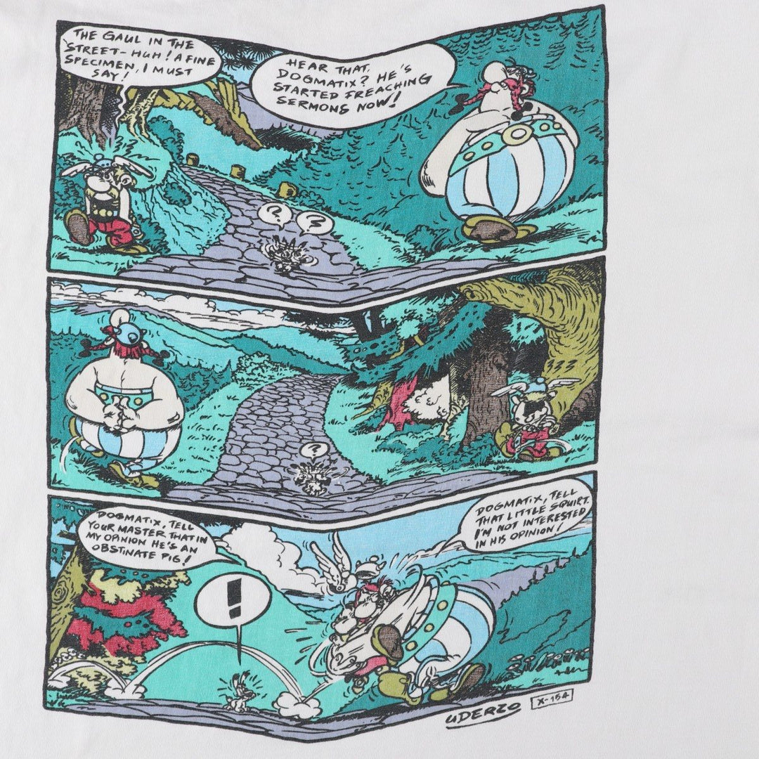 Asterix Print T-Shirt, Men's Size L (Equivalent), Vintage unclear white type Vintage Second Hand
