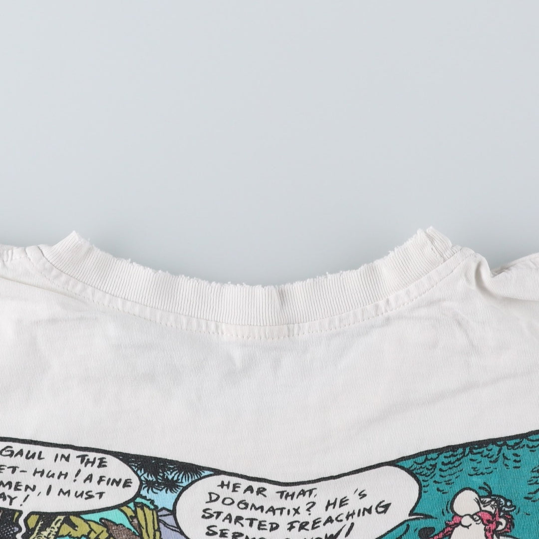 Asterix Print T-Shirt, Men's Size L (Equivalent), Vintage unclear white type Vintage Second Hand