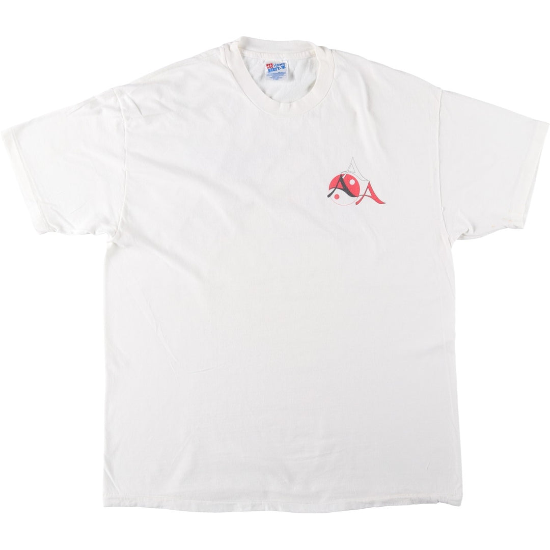 90'S Hanes BEEFY-T Printed T-shirt Made in USA Men's XL Vintage cotton white type Vintage Second Hand