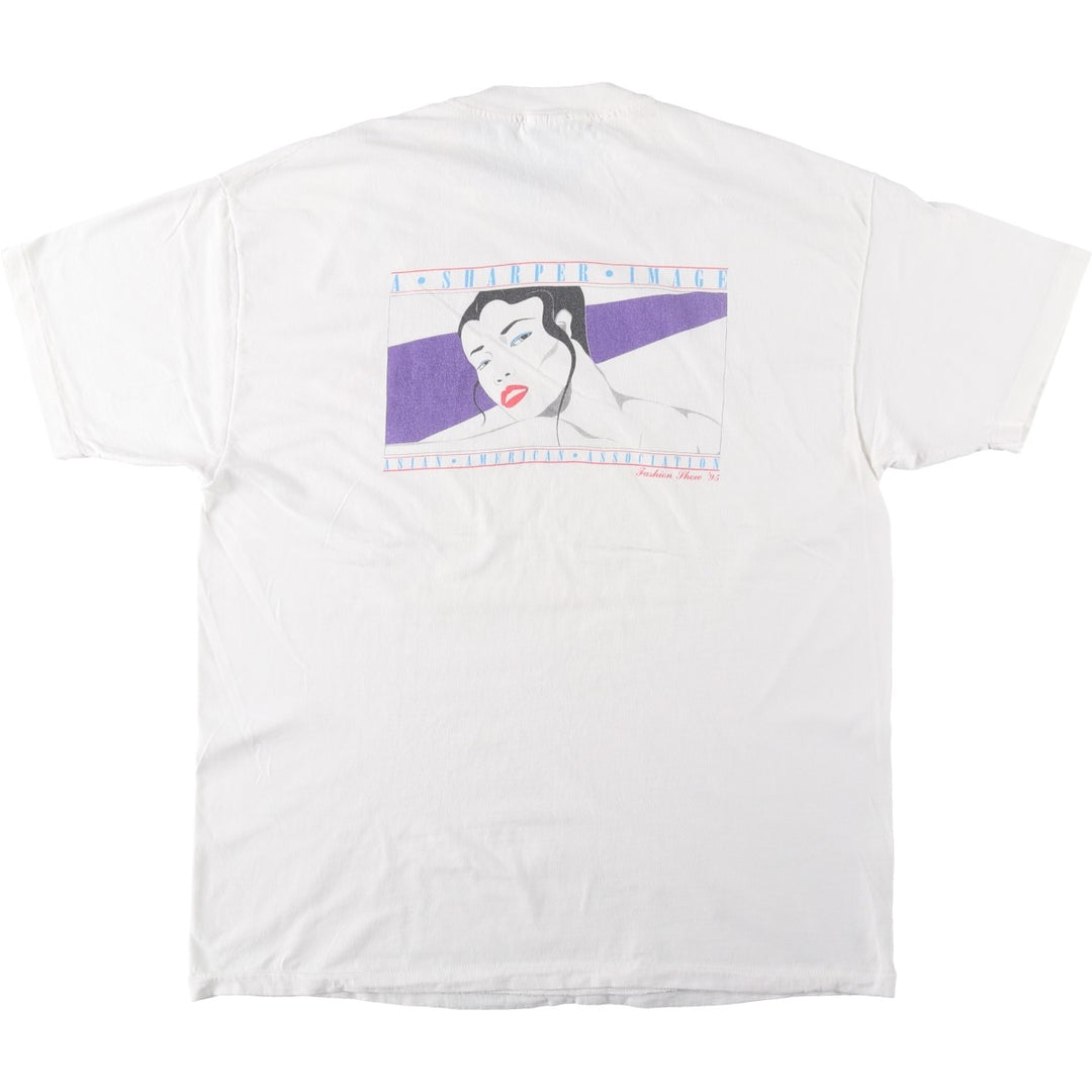 90'S Hanes BEEFY-T Printed T-shirt Made in USA Men's XL Vintage cotton white type Vintage Second Hand