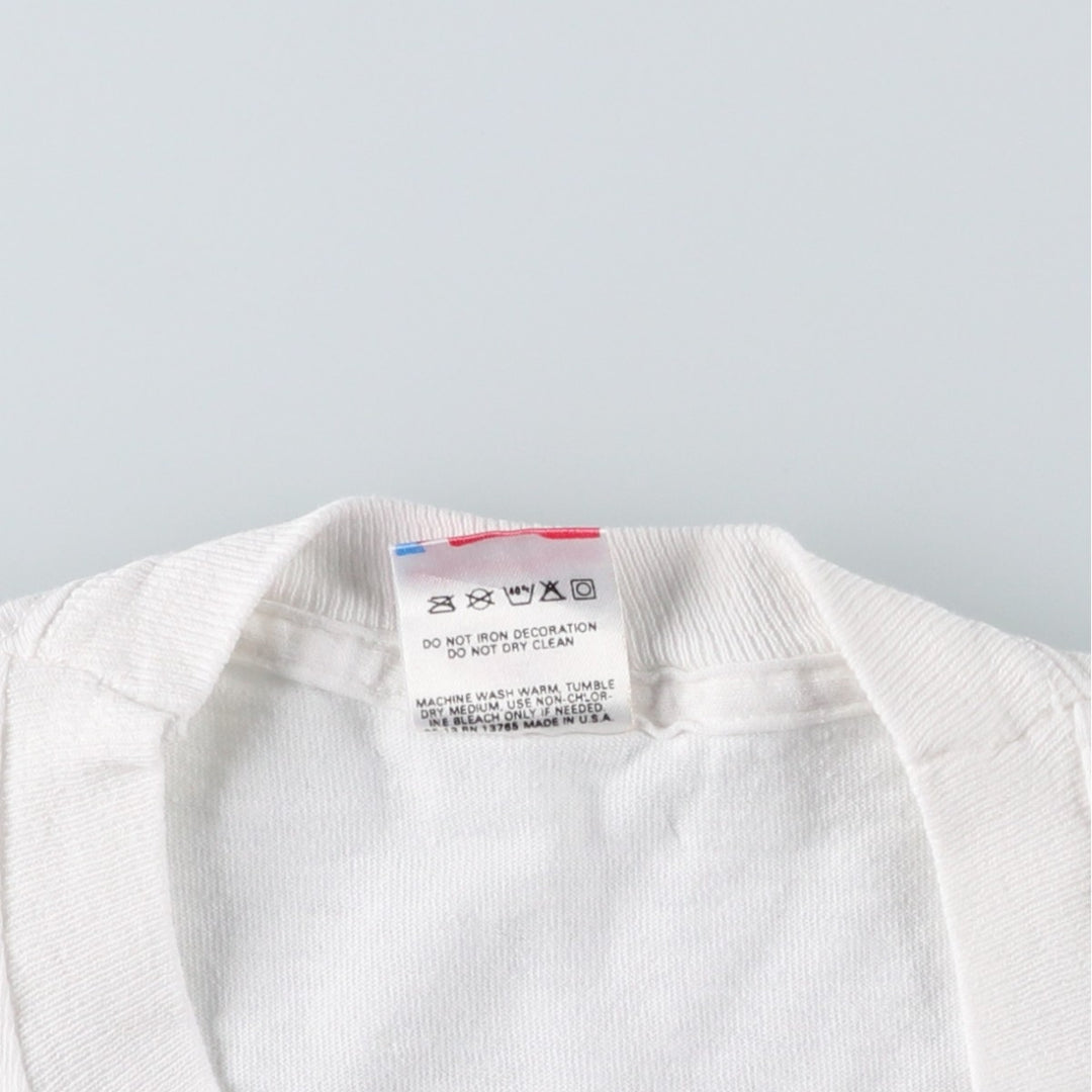 80'S Fruit of the Loom Kanji Print T-Shirt, Made in USA, Men's Size L (approx.), Vintage cotton white type Vintage Second Hand