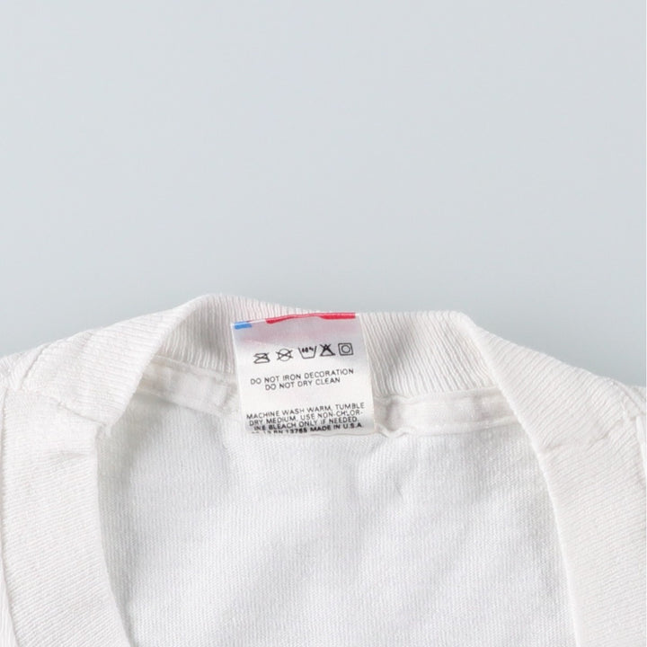 80'S Fruit of the Loom Kanji Print T-Shirt, Made in USA, Men's Size L (approx.), Vintage cotton white type Vintage Second Hand