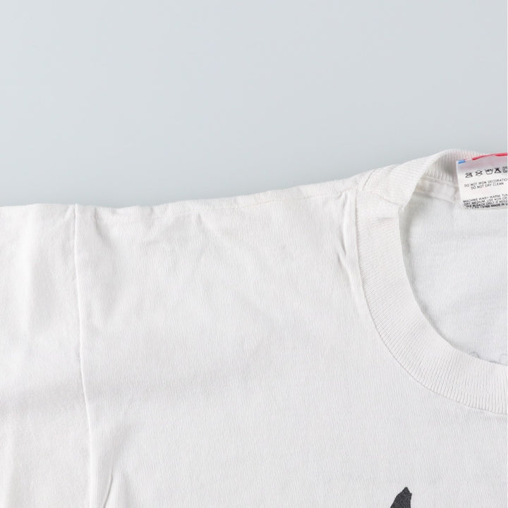 80'S Fruit of the Loom Kanji Print T-Shirt, Made in USA, Men's Size L (approx.), Vintage cotton white type Vintage Second Hand
