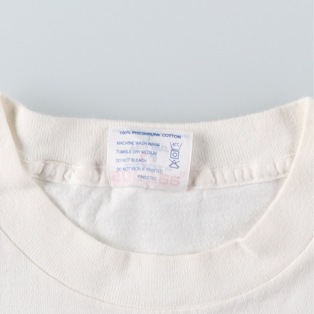 90'S TEE JAYS SOF TEE Print T-Shirt Made in USA Men's L equivalent Vintage cotton white type Vintage Second Hand