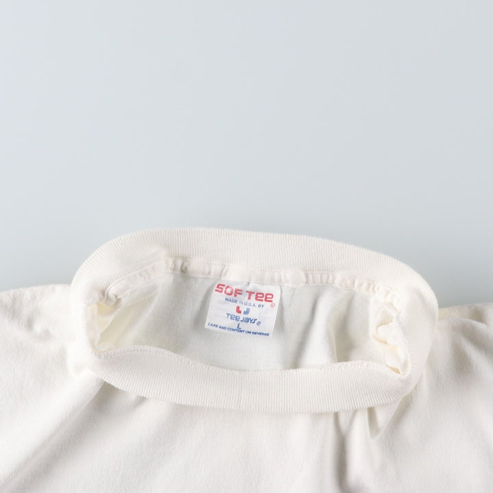 90'S TEE JAYS SOF TEE Print T-Shirt Made in USA Men's L equivalent Vintage cotton white type Vintage Second Hand