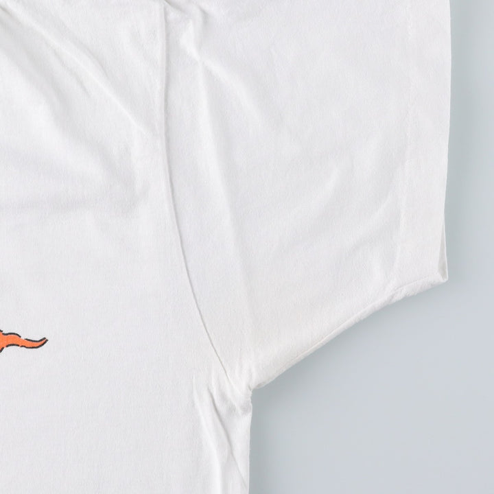 80'S Screen Stars DADASAURUS Character Print T-Shirt, Made in USA, Men's Size L (approx.), Vintage cotton white type Vintage Second Hand