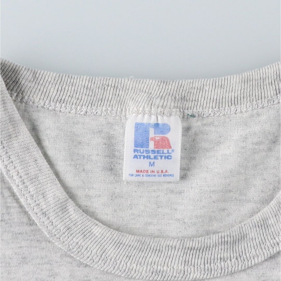 90'S Russell USMC (United States Marine Corps) Triple Print Military Print T-Shirt, Made in USA, Men's Size M (Equivalent), Vintage polyester gray type Vintage Second Hand