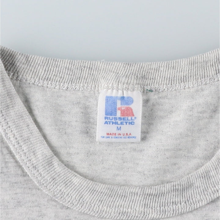 90'S Russell USMC (United States Marine Corps) Triple Print Military Print T-Shirt, Made in USA, Men's Size M (Equivalent), Vintage polyester gray type Vintage Second Hand