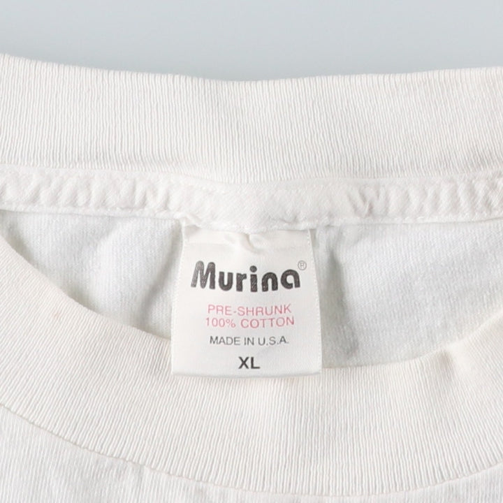 Vintage 90'S Murina print T-shirt, Made in USA, Men's XL cotton white type Vintage Second Hand
