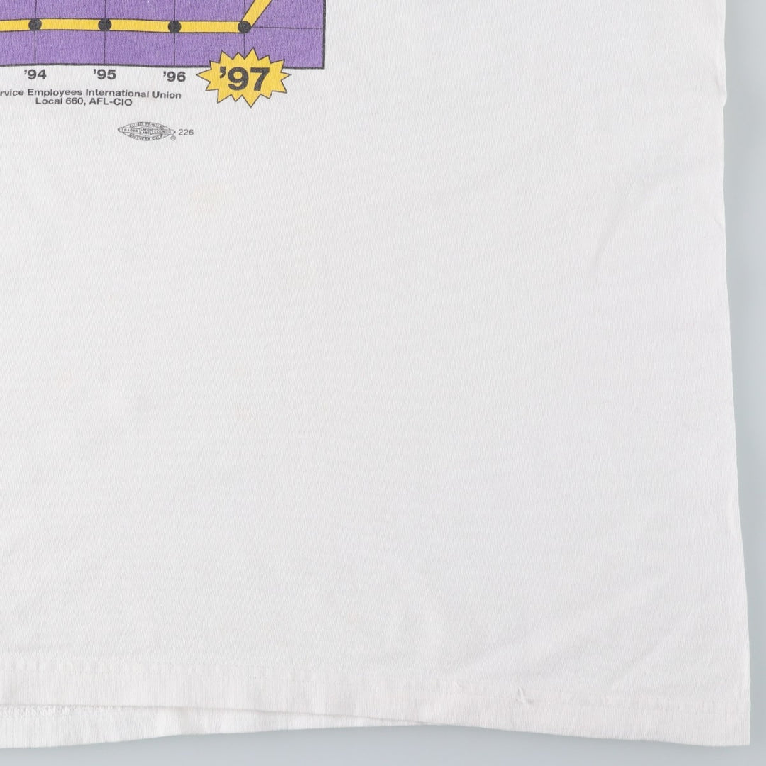 Vintage 90'S Murina print T-shirt, Made in USA, Men's XL cotton white type Vintage Second Hand