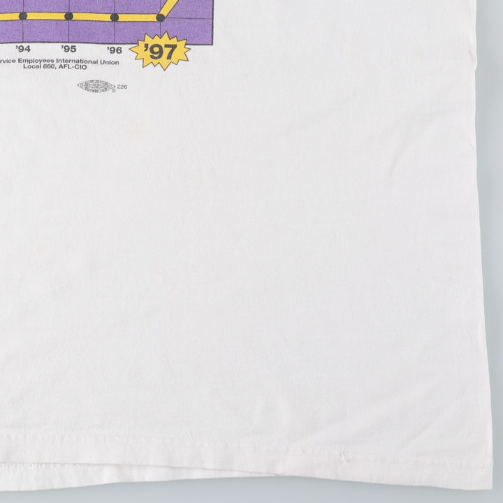 Vintage 90'S Murina print T-shirt, Made in USA, Men's XL cotton white type Vintage Second Hand