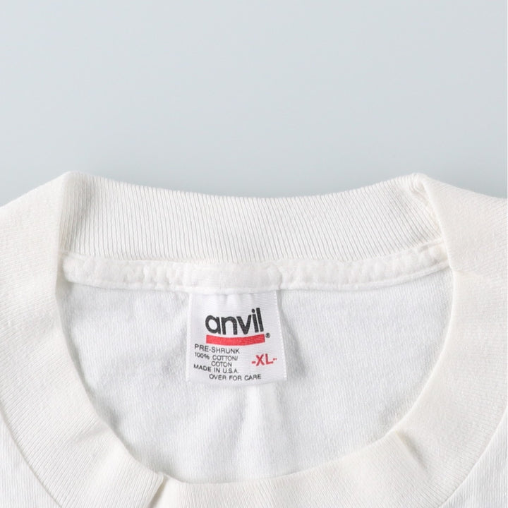 90'S Anvil Souvenir T-Shirt, Made in USA, Men's XL equivalent, Vintage cotton white type Vintage Second Hand