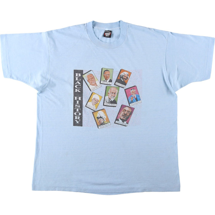 90'S Screen Stars Best Great Figures T-Shirt, Made in USA, Men's XXL equivalent, Vintage cotton Blue type light blue Vintage Second Hand