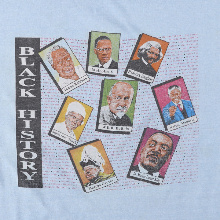 90'S Screen Stars Best Great Figures T-Shirt, Made in USA, Men's XXL equivalent, Vintage cotton Blue type light blue Vintage Second Hand