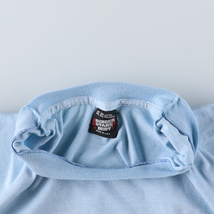 90'S Screen Stars Best Great Figures T-Shirt, Made in USA, Men's XXL equivalent, Vintage cotton Blue type light blue Vintage Second Hand
