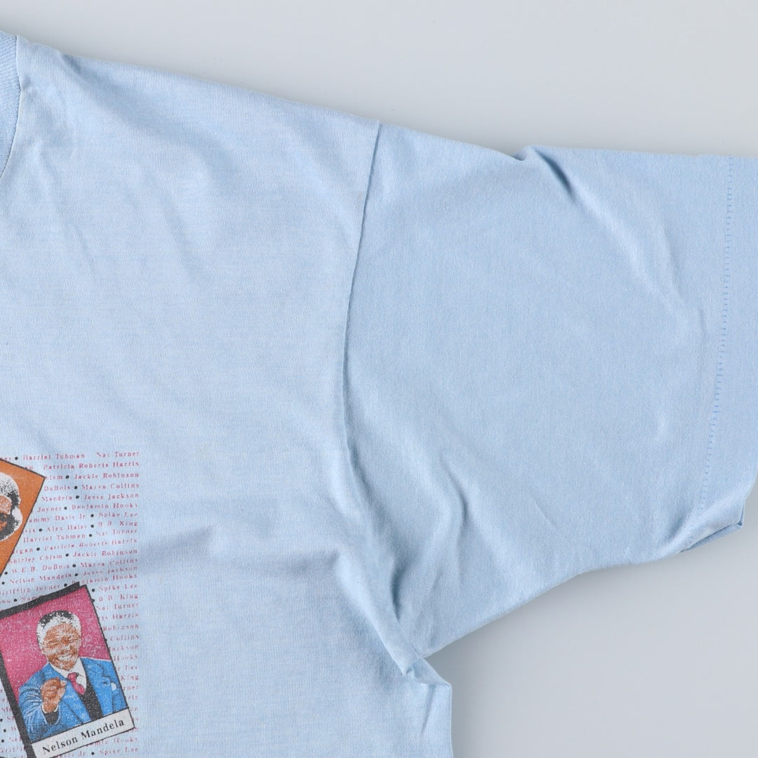 90'S Screen Stars Best Great Figures T-Shirt, Made in USA, Men's XXL equivalent, Vintage cotton Blue type light blue Vintage Second Hand