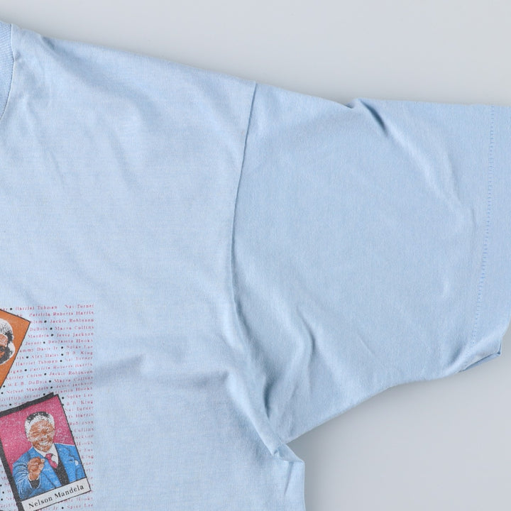 90'S Screen Stars Best Great Figures T-Shirt, Made in USA, Men's XXL equivalent, Vintage cotton Blue type light blue Vintage Second Hand